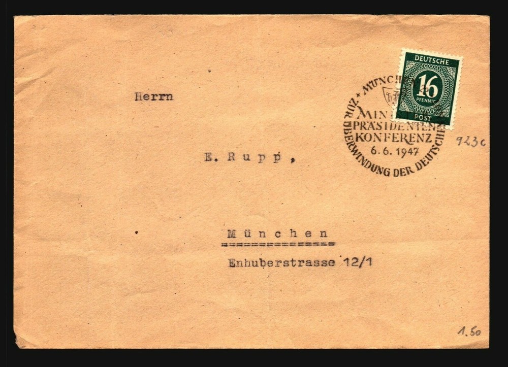 Germany 1947 Munich Event Cover / Light Creasing – Z17138