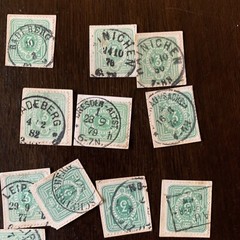 RESELLER LOT 1870’s 1880’s GERMANY 2-3 pf STAMPS ON PAPER, MANY NICE CANCELS #2