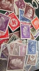 Germany, 3rd Reich 7 Item Stamp And Coin Lot Swastika 2 Coins 5 Stamps