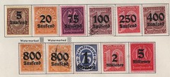 Germany Weimar Republic Hyperinflation Official stamps set 1923 MH GR