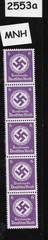 MNH Stamp strip of 5 PF06 Sc095 1942 WWII official Third Reich Germany #2553a