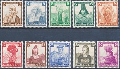 Germany, Semi-Postal Stamp, #B69…B78, MlH, 1935
