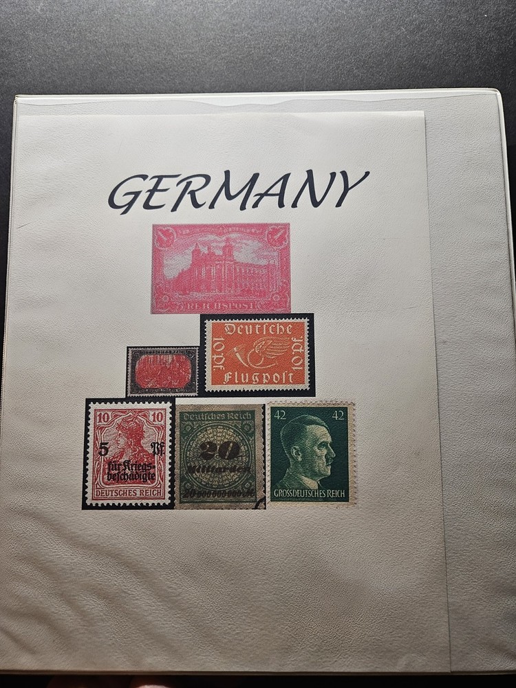 1800-1900 Germany & Colonies Stamp Collection Album Mixed Used & Mint Blocks
