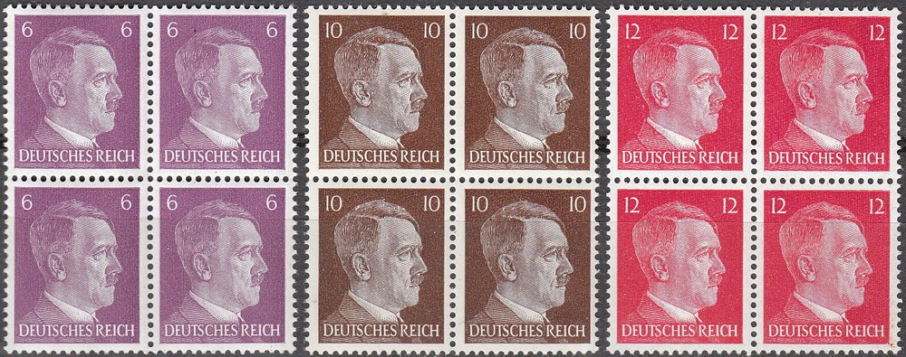 AUTHENTIC Historical Artifact Stamp Germany Blocks WWII Hitler AH Fresh MNH