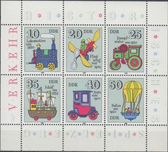 Germany-GDR S/S Historical Toys Traffic 1980 MNH-6 Euro