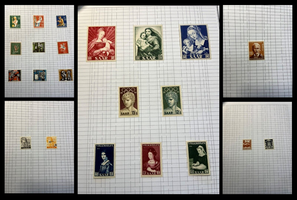 German Germany Saarland 1947-1956 Stamp Collection MNH MH Used Mixed CV $50+