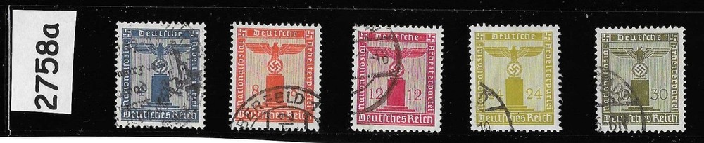 Stamps Small Swastika Third Reich era 1938-1942 Germany during WWII #2758a