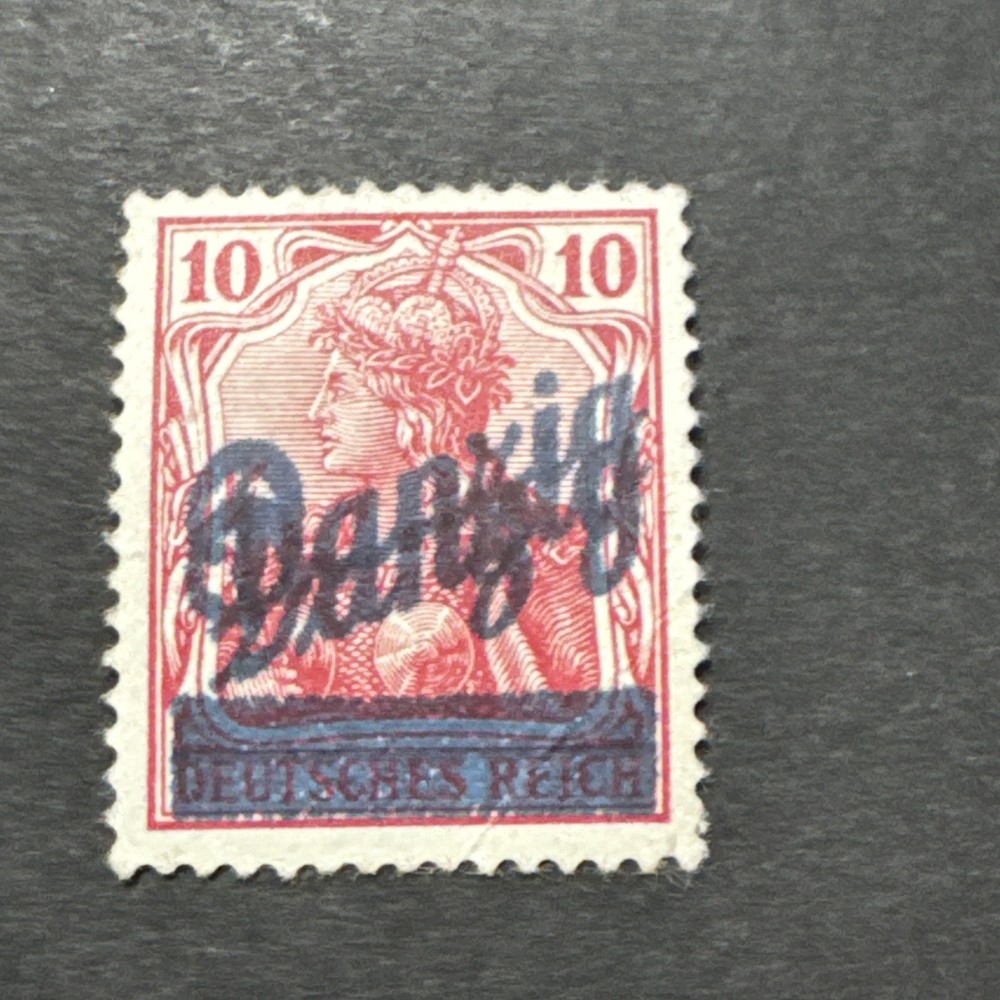 1920 Free City Of Danzig MVLH Double Blue Overprinted Signed Collectible Stamp