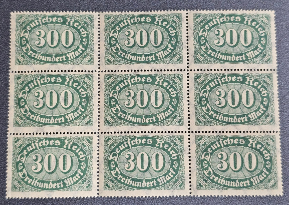 Stamps Germany Deutsches Reich 9x 300 Mark 1922 Block Mi. Nr. 249 [🇩🇪39452]