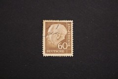 West Germany 1957-58 Theodor Heuss Stamps Lot 40pf Blue & 60pf Brown x2 Used