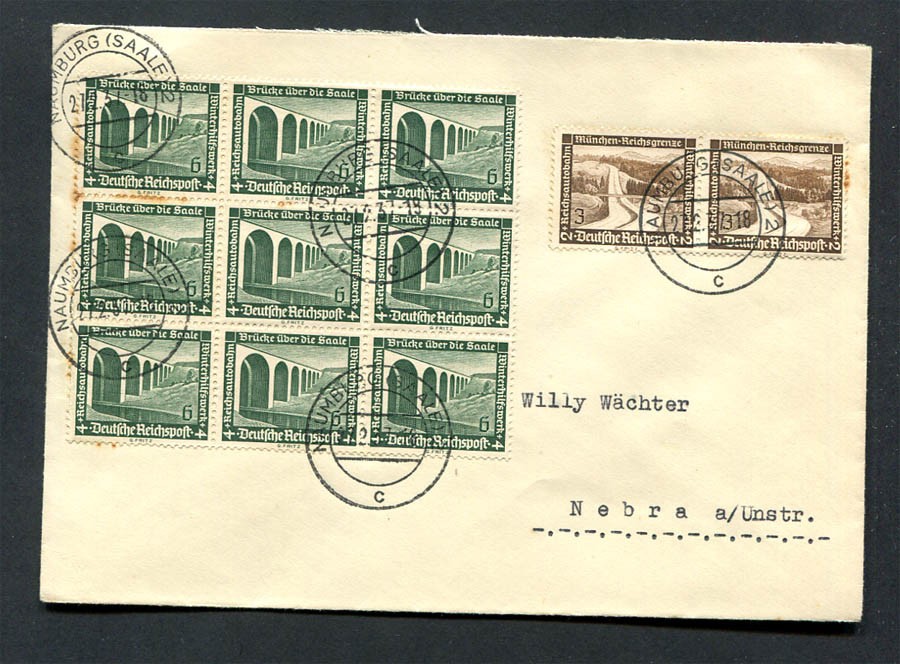 German Reich WW II : Great cover from 1937 – Naumburg – used