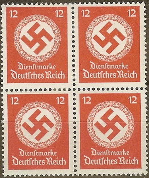 Stamp Germany Official Mi D172 Sc O86 Block 1942 WWII Fascism War Dienst MNH