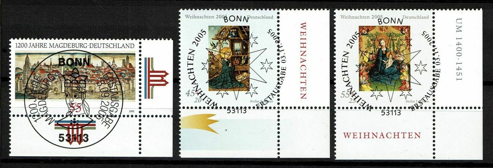 Bundle 2487, 2492-2493, Corner 4 stamped, Mi. 3.80