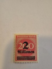 1923 Deutsches Reich 200 Mark Overprinted 2 Million MINT vivid red