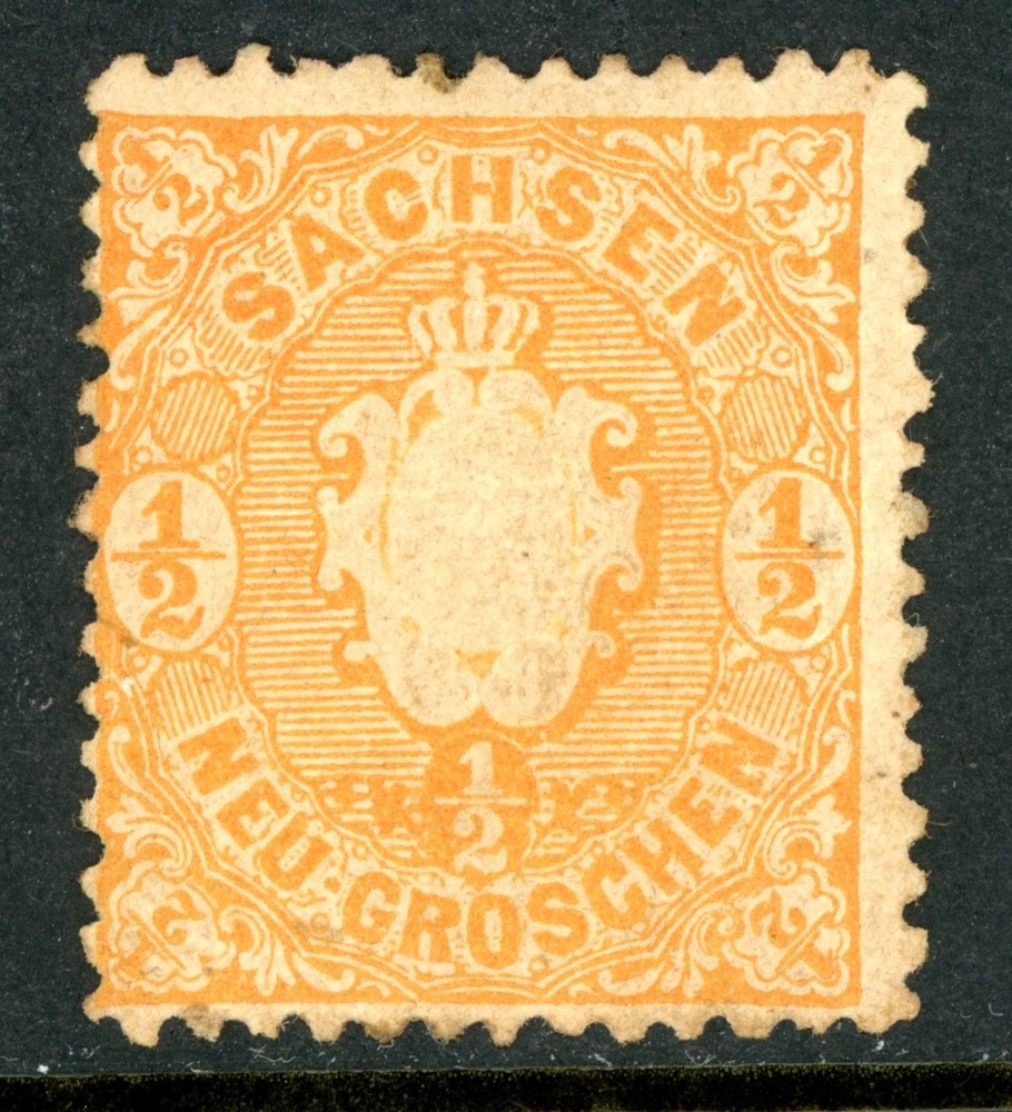 Germany 1863 Saxony ½ng Orange Scott #16 Mint K940
