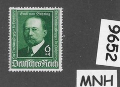 MNH stamp Sc B186 Third Reich era Germany 1940 Von Behring Scientist #9652