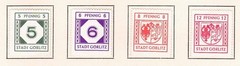 Gorlitz – 1945 MI. 9-12, Numeral & City Crest, on white paper, smooth gum
