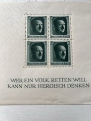 NEW 1937 Adolf Hitler mini sheet unused mint never hinged condition