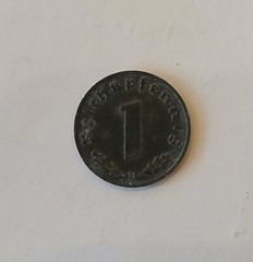 Later Period 4 Item 3rd Reich Small Denomination Coin Set And Stamp