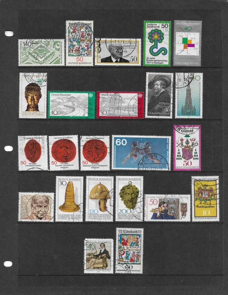 Germany Stamps: 1977 Commems #1229/1264; Complete Set of 23 Different, Used