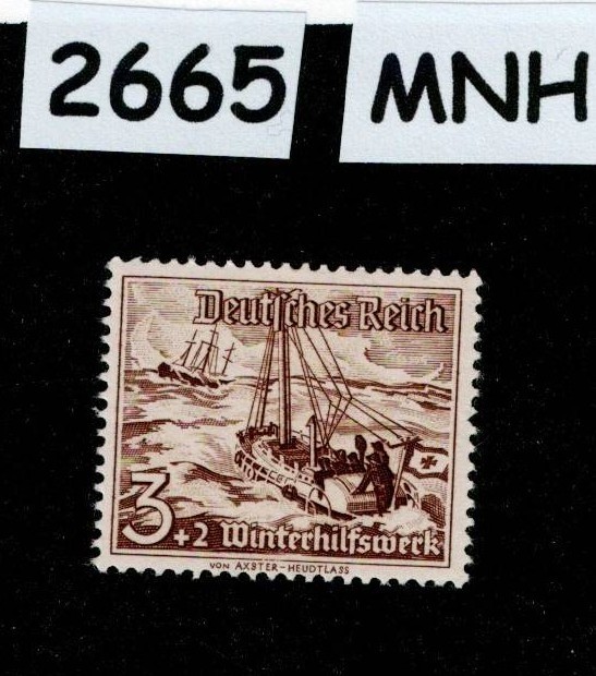 MNH Stamp B107 1937 Germany Boats Ships Schooners Winter relief fund #2665