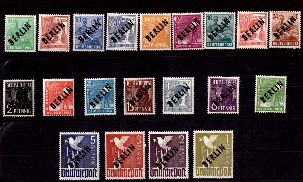 1949 Germany Berlin West (Black print series) Mi.Nr.1-20 (Sc #9N1-20) CV €2400 M
