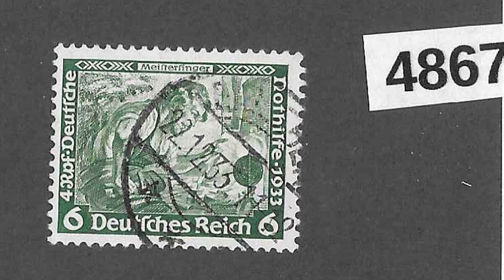 #4867 ScB52 PF06 + 04 1933 stamp Richard Wagner / Third Reich Germany / Opera