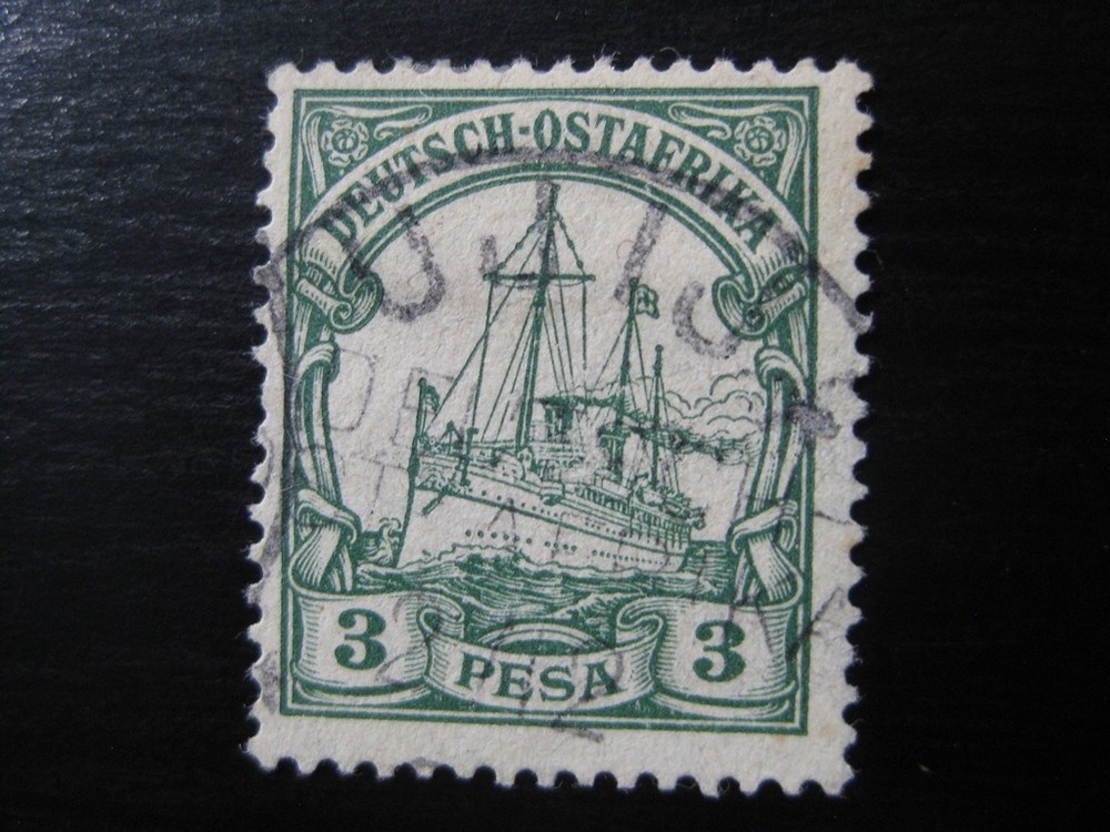 EAST AFRICA GERMAN COLONY used Kaiser Yacht stamp w/ „Ujiji“ cancel!