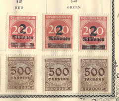 Rare Weimar German Reich 1923 Stamp 2 Millionen Overprint 200 Mark Red Inflation
