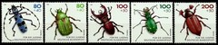 GERMANY, INSECTS, BEETLES, COMPLETE WELFARE SET OF 5, YEAR 1993, MNH