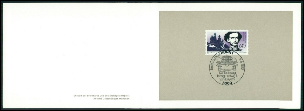 GERMANY MINISTER CARD 1986 BAVARIAN KING LUDWIG II VIP GIFT RARE!! h4194