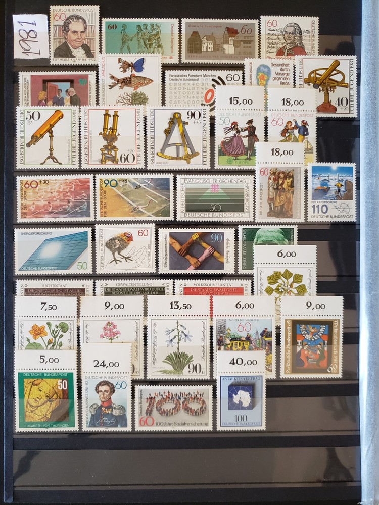 25245-Germany (FRG) Stamps Year 1981 Collection Set, 36 Pcs – MNH