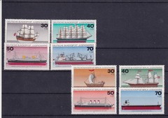 Bundesrepublik/Berlin MNH ** Ship sets from 1977