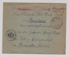BREIDENBACH GERMANY WW I SIBERIA POW INQUIRY COVER TO DENMARK 1914