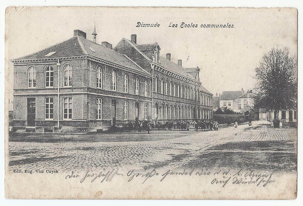 Diksmuide-Dixmude Belgium, WWI Field-Feldpost PC, Local School, 1914