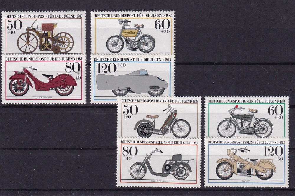 Bundesrepublik/Berlin MNH ** Motorcycle sets from 1983