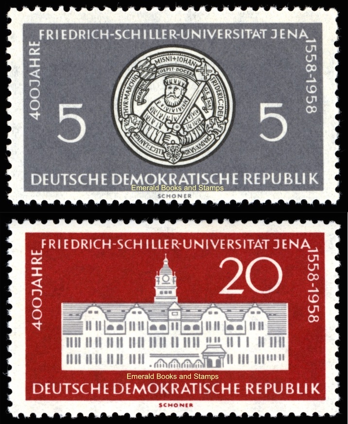 EBS East Germany DDR 1958 – Schiller University, Jena – Michel 647-648 MNH**