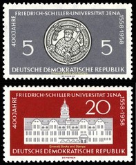 EBS East Germany DDR 1958 – Schiller University, Jena – Michel 647-648 MNH**