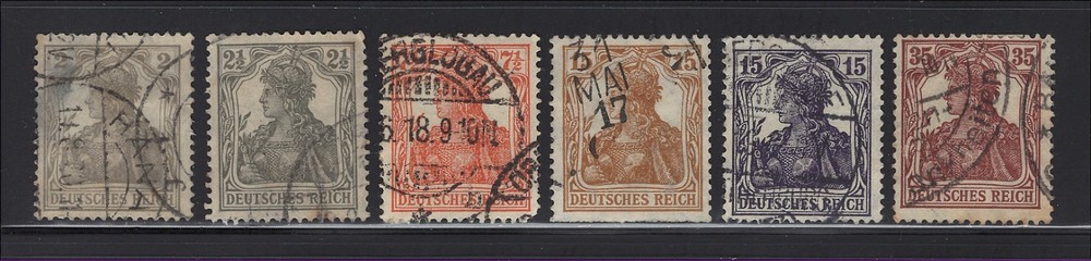 Germany Scott # 96-101 Used Germania Set 1916-1919