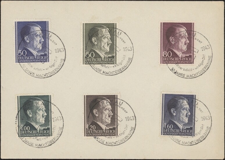 GENERAL GOUVERNEMENT, 1943. Cover Mi 83A-86A, 87B, Krakau