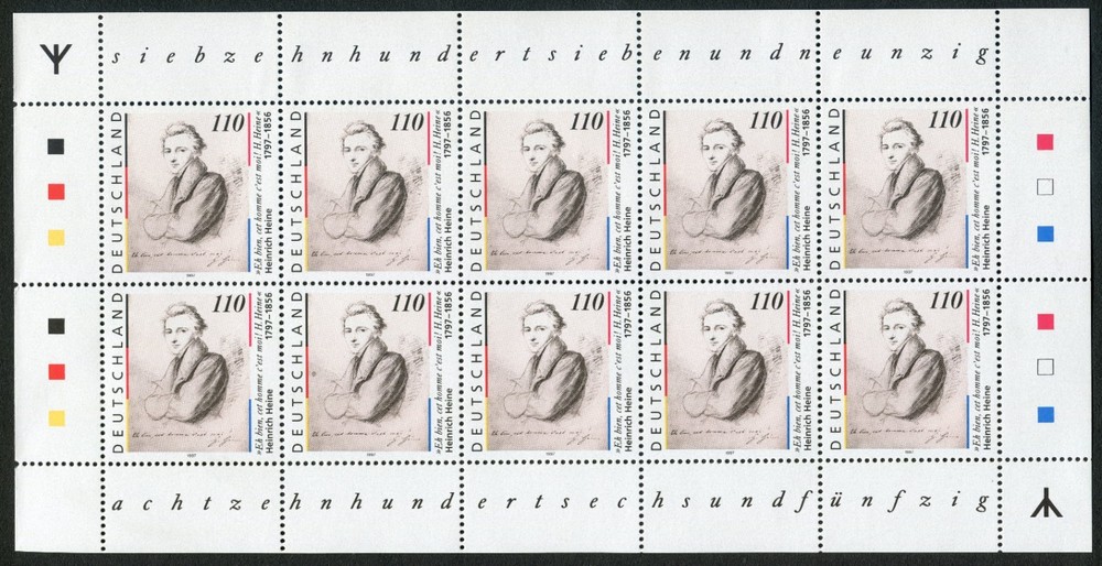 Bund KB No. 1962 I Mint Never Hinged BRD Small Sheet With Runes