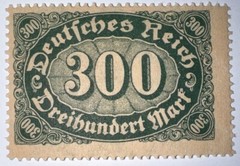 Travelstamps: 1922 Germany Stamps Deutsches Reich 300 Mark Mi. Nr. 249, MNH
