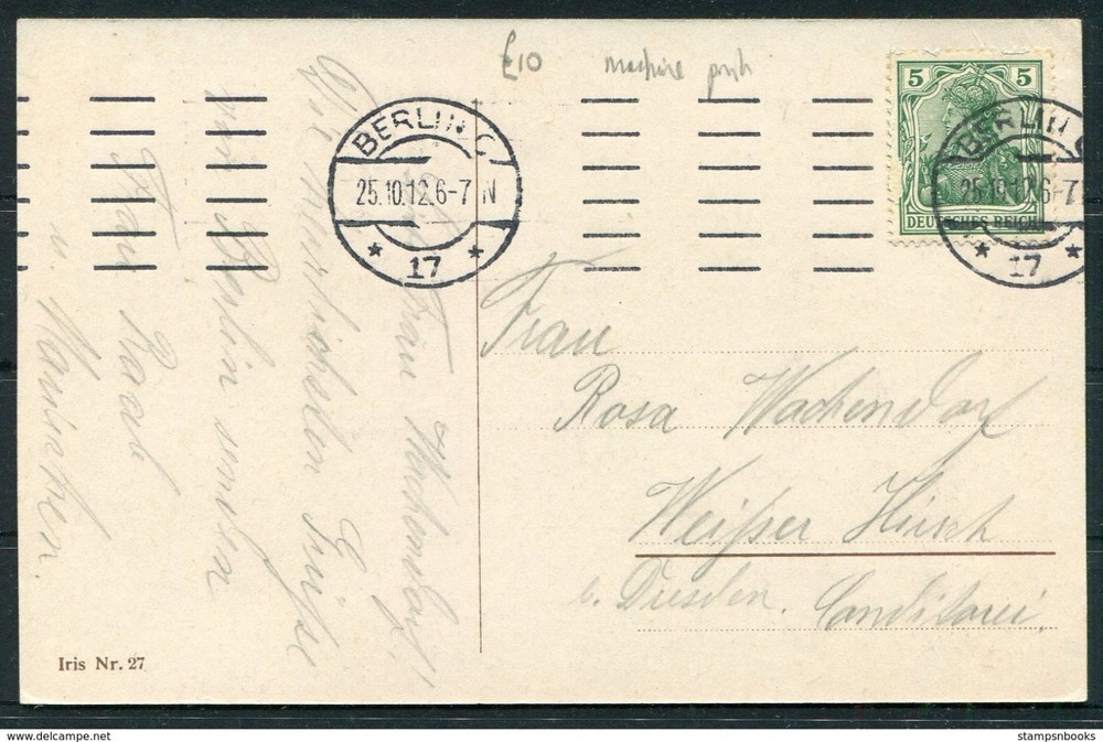1925 Germany Berlin LUSTGARTEN postcard, machine cancel