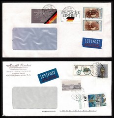 GERMANY Pair of Airmail Covers on windowed envelopes 1995 & 1999