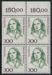 Bundle No. 1433 OR Top Margin Block of 4 MNH BRD Women 300 from Large Sheet