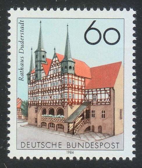 Germany 1984 Mi 1222 MNH Sc 1424 Town hall Duderstadt ** Perfect stamp of Saxony