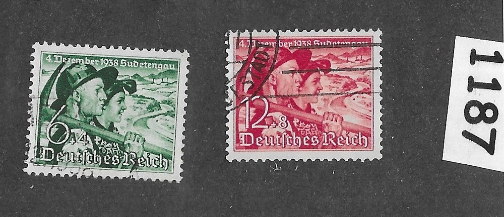 Stamp set Sc B132-133 1942 Third Reich Germany Sudetenland annexed #1187