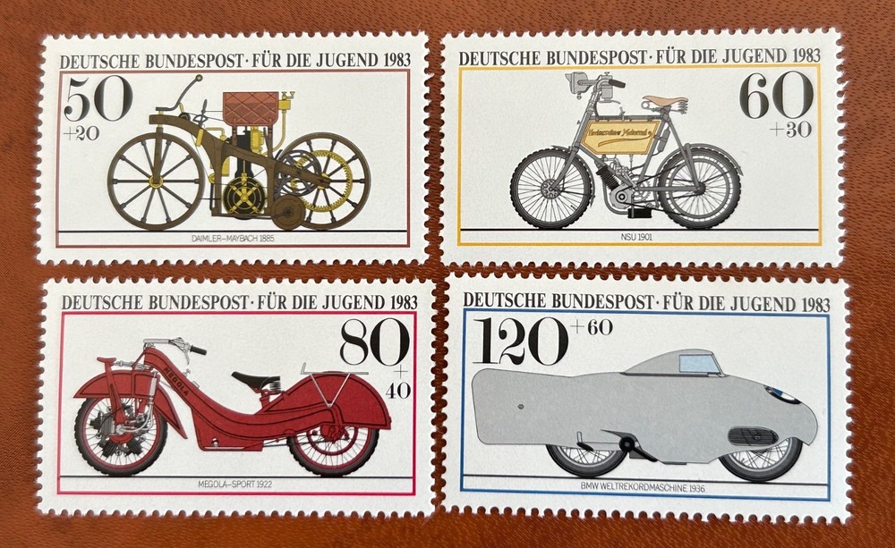 Historic Motorcycles, Germany 1983, Scott # B605-B608 Mint NH, complete set