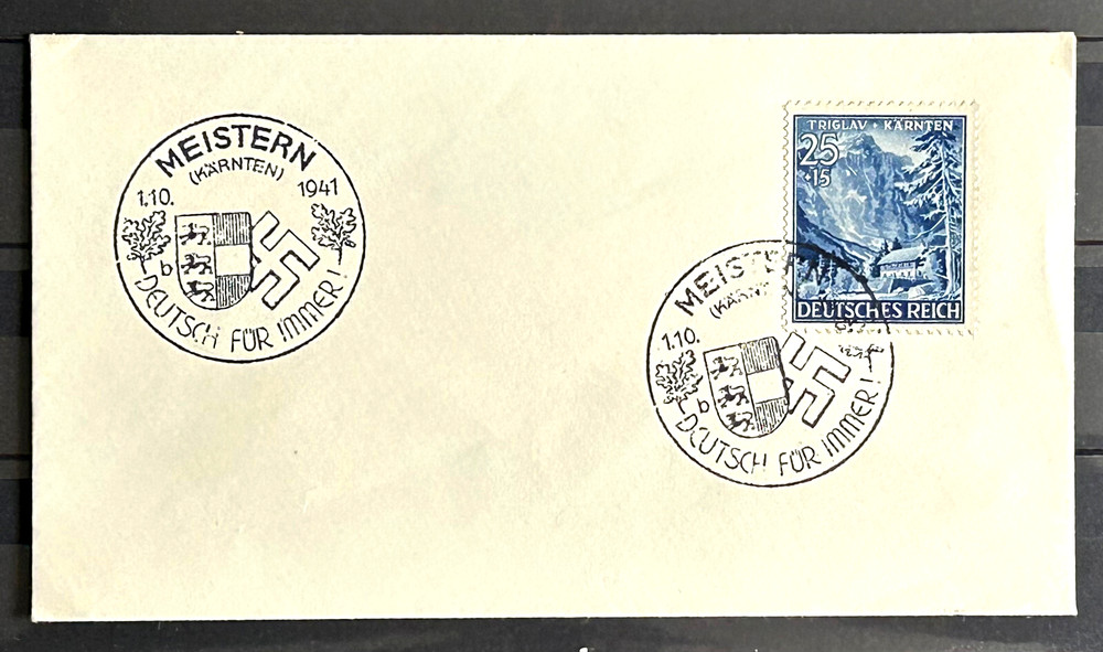 1941 German Stamp on envelope Special Postmark Meistern 1941 /637