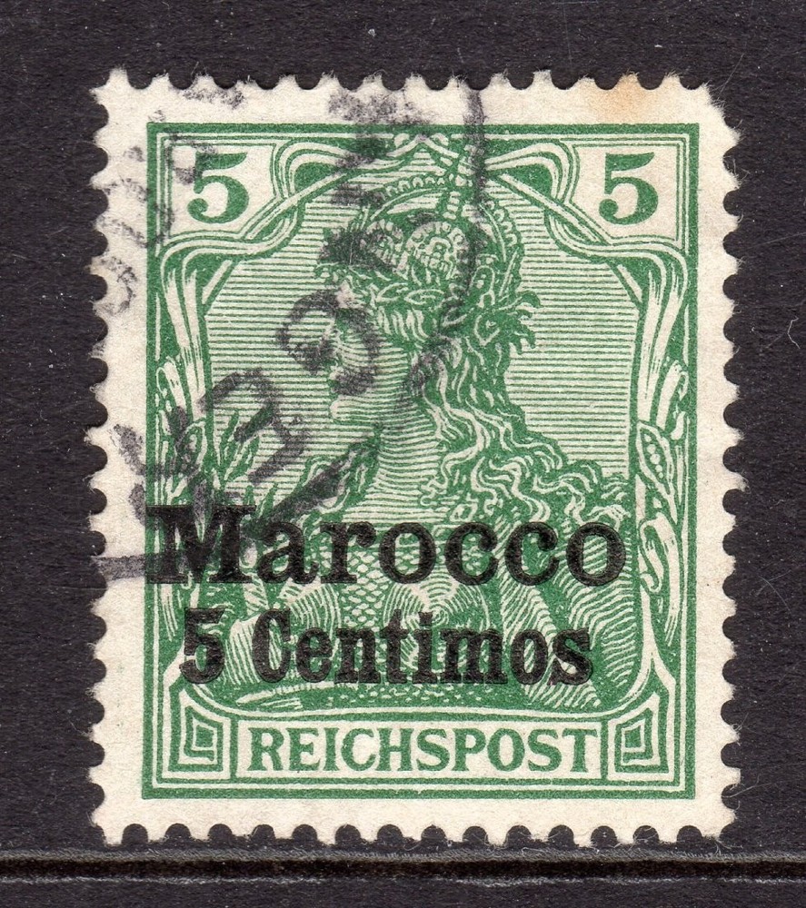 German Offices in Morocco Scott # 8D VF Used 1903 Germania 5 C on 5 Pfg #4